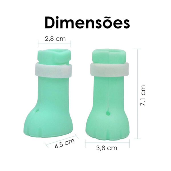 Sapatos Para Pet Bota Silicone Gato Anti Arranhão Ajustável - Imagem 2