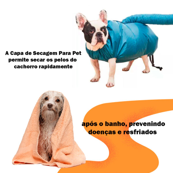 Capa De Secagem Rápida Petshop Saco Para Secador Tamanho L - Imagem 2