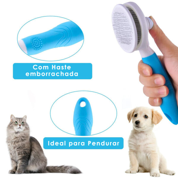 Escova Removedor Tira Pelos Pet Animais Gato Cachorro - Imagem 8