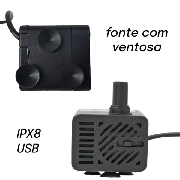 Fonte Bebedouro Gatos Cães Automatico Com Filtro USB Bivolt 2,5 Litro Cor:Branco - Imagem 3
