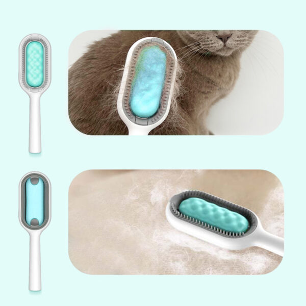 Escova Tira Pelos Pet Sofa Tapete Cama Roupa Carro Cor:Azul - Imagem 2