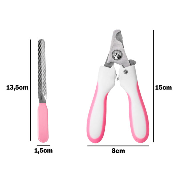 Alicate Pet Tesoura Corte de Unhas Com Lixa Cor:Rosa - Imagem 2