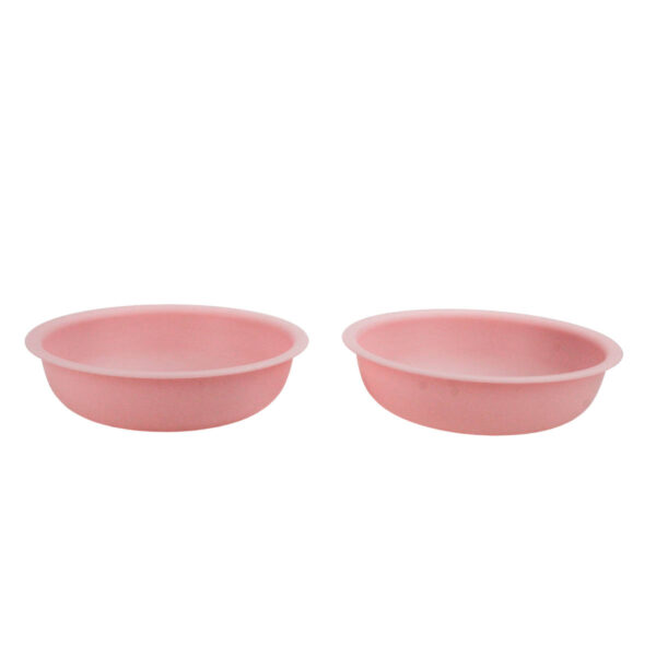 Comedor Pote Para Ração Agua Tigela Duplo Cachorro Gato Silicone Cor:Rosa - Imagem 2