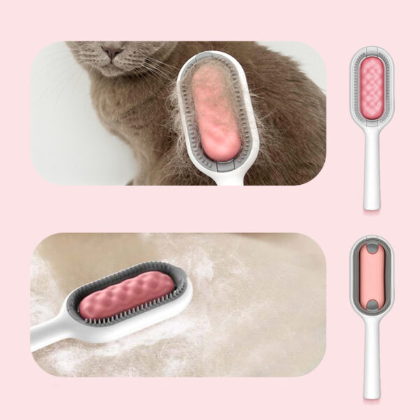 Escova Tira Pelos Pet  Sofa Tapete Cama Roupa Carro Cor:Rosa - Imagem 2
