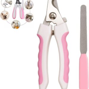 Cortador de Unhas Pet Kit com Alicate e Lixa para Cães e Gatos - Ferramenta de Cuidados para Pets - Corte Seguro e Confortável - Ideal para Gatos e Cães Pequenos e Médios - ROSA