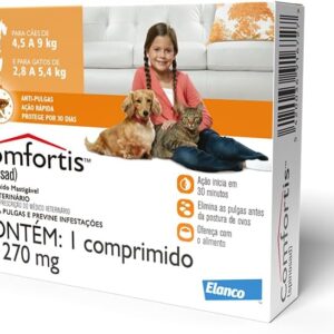 Elanco Comfortis - Antipulgas Para Cães 4 5 A 9Kg E Gatos 2 8 A 5 4Kg - 1 Comprimido