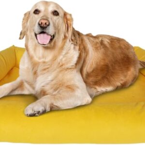 Cama Para Cachorro Grande 100x87 Cm - ESCOLHA A COR - 100% Lavável e Resistente - Pet Querido (AMARELO)