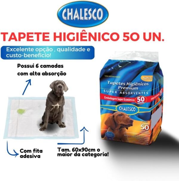 Chalesco Tapete Higiênico Premium 50 Unidades 90 x 60 cm - Imagem 5