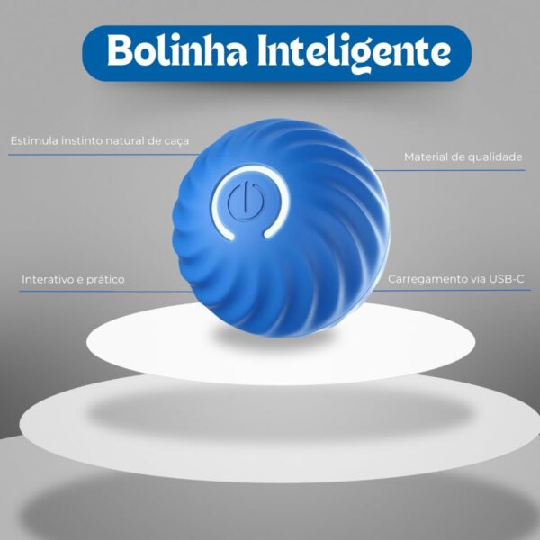 Bolinha Pet Interativa Com Movimento Automático – Brinquedo Interativo Recarregável USB, Estimula Exercícios e Reduz Estresse Premium (AZUL) - Imagem 3