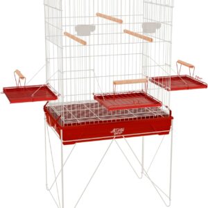 Viveiro Gaiola para Calopsita e Aves Mansas Malha Larga (Vermelho)