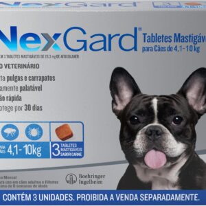NexGard Antipulgas e Carrapatos para Cães de 4,1 a 10kg 3 tabletes