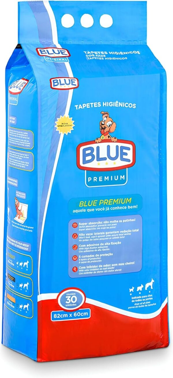 Blue Premium Tapete Higiênico Para Cães 30 Unidades