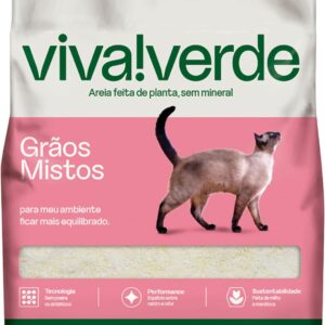Viva Verde Areia Higiênica Biodegradável Para Gatos Grãos Mistos 4Kg
