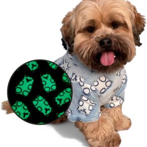 WAY PET Pijamas que Brilham no Escuro, Roupas para Cães com Capuz Pompom, Roupas para Cães Pequenos, Pijamas Elegantes para Cães, Presente para o Donos de Pet (Pequeno, MACHO 2)
