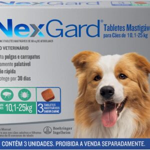 NexGard Antipulgas e Carrapatos para Cães de 10.1 a 25kg 3 tabletes