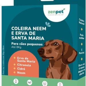 Coleira Neem e Erva de Santa Maria para Cães Pequenos Zenpet