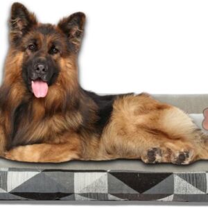 Cama Pet Confortável Xg Extra Grande 100% Algodão com Mordedor de Pelúcia (Triângulo Cinza)