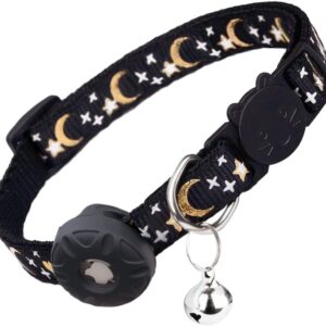 Coleira para gatos AirTag, coleira de segurança para gatinhos com suporte para Airtag da Apple, linda coleira GPS para gatos com sino [preto], coleiras leves para gatos, gatinhos e filhotes