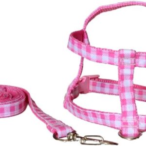 MY PET BRASIL Coleira Para Cachorros N°0 Coleira Ajustável Passeio E Viagem Xadrez Confortável E Resistente Rosa