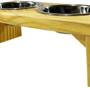 Luppet Comedouro para Cães e gatos Toronto Elevado e com potes de Inox P, 35x18x12cm