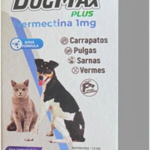 DogMax Plus - Ação 4 em 1 - Remédio para pulgas, carrapatos, vermes e sarna 4 Comprimidos 5kg