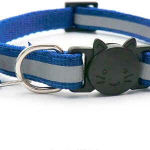 Coleira para Gato Refletiva com Fecho de Segurança Regulável (AZUL)