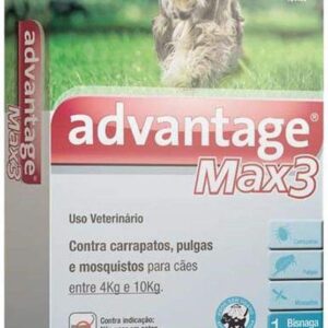 Antipulgas e Carrapatos Bayer Advantage Max3 Embalagem Econômica para Cães - 3 Bisnagas - de 4 a 10kg