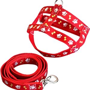 MY PET BRASIL Peitoral Para Cachorros N°1 Ajuste Fácil No Corpo Do Pet Pata Osso Coleira Peitoral Regulável Confortável E Resistente Vermelho