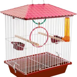 Gaiola Aves Periquito Canário Coleiro Caçulinha Opção Pet Aves Pequenas (Vermelho)