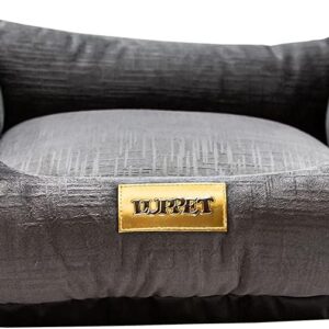 Luppet Cama Luxo Para Cachorro Médio Grande Porte Acima De 13Kg Grafite Liso Gg