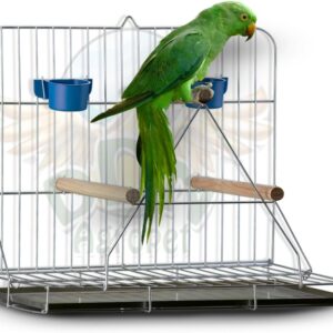 Gaiola Poleiro Triplo Dobrável Calopsita Papagaio Ring Neck
