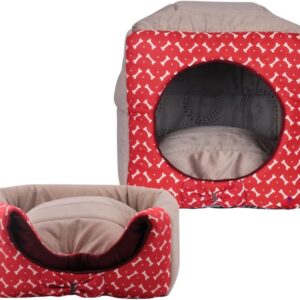 Cama Iglu E Toca Para Cachorro Super Luxo Grande Vermelha