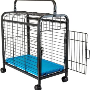 GAIOLA TRANSPORTE CANIL PORTÁTIL LEVAPET BLACK AZUL SEGURANÇA CONFORTO PARA ANIMAIS DE ESTIMAÇÃO