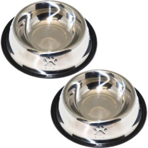 Kit 2 Comedouro 200ml Inox Tigela Pote Ração Água Cão Gato Pequeno