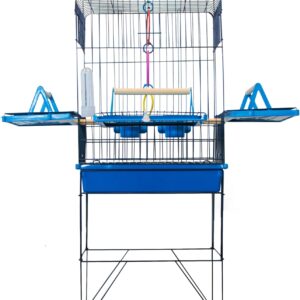 Viveiro Gaiola Para Calopsita Pássaros Triplex Confort Slim Azul Black