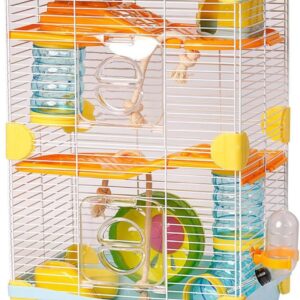 FINYQBET Gaiola Hamster de 3 Camadas - Gaiola Espaçosa e Fácil de Limpar, Ideal para Hamsters e Pequenos Roedores, Portátil e de Montagem Simples, Para Amantes de Animais (Azul)