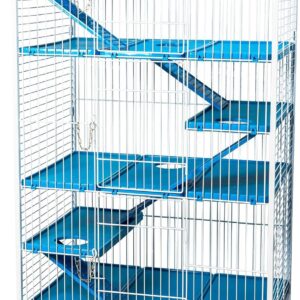 Viveiro Gaiola Roedor Furão Coelho Porquinho India Fauna Pet Jelplast (Branco/Azul)