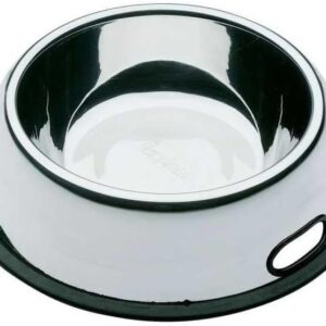 Ferplast Nova KC 80, Tigela para Animais, com Borda Antiderrapante, 2,5 Litros, Inox Ferplast para Cães, 2,5 litros,