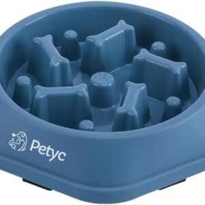 Comedouro Lento Labirinto PETYC Tigela Interativa Antiderrapante Enriquecimento Ambiental (Azul)