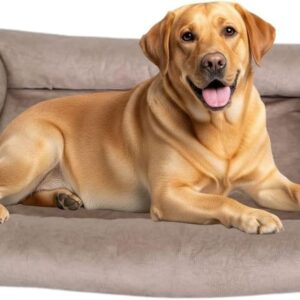 Cama Para Cachorro Grande 100x87 Cm - CAPUCCINO - 100% Lavável e Resistente - Pet Querido
