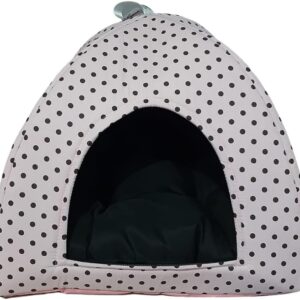 Cama Pet 2x1 Casinha Cabana Toca Iglu Almofada Cães Gato Rosa M