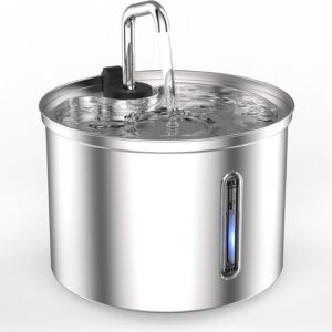 Bebedouro para gatos, 3L Fonte Gato Inox Comedouros,Distribuidor automático de água para cães e gatos em aço inoxidável