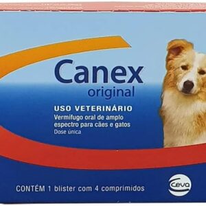Ceva - Canex Original Vermífugo para Cães e Gatos - 4 Comprimidos (Embalagem pode variar)
