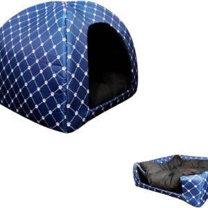Cama Pet 2x1: Casinha Cabana e Toca Iglu com Almofada Confortável para Cães e Gatos - Versatilidade e Conforto em um Único Produto-G