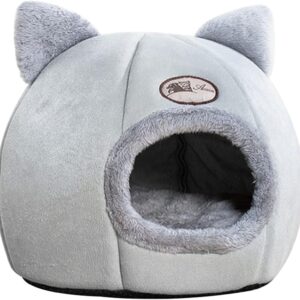 Mingzhe Barraca para Animais de Estimação Cama Caverna para Gatos/Cachorros Pequenos Veludo 2 em 1, Cama Cabana com Almofada Removível Lavável