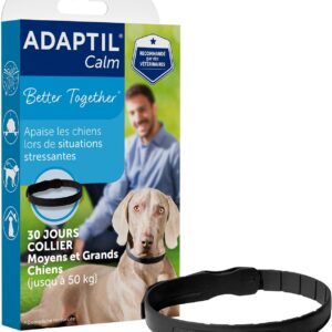 ADAPTIL Coleira calmante de feromônios para cães médios e grandes. Tamanho máximo ajustável do pescoço 61 cm