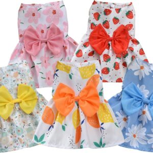 TAPBULL Vestidos para cães, roupas elegantes para cães de estimação, roupa de aniversário de gato fofo (laranja/vermelho/amarelo/azul/rosa, pacote com 5), grande