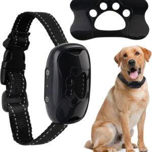 Coleira Adestramento, Coleira Anti Latido, Coleira de Choque, Apito para Cachorros Anti Latido, Aparelho Anti Latido, Oleira Adestramento Recarregável Anti Latido (Preto)