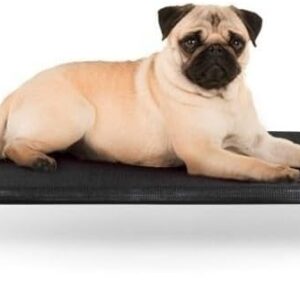 Cama para Pets, Higiênica Suspensa em Alumínio, Preta, Tamanho M, MECG