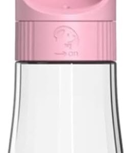 Garrafa Bebedouro Comedouro Pet Portátil 2 em 1 para Água e Ração - Ideal Para Viagens, Passeios e Atividades ao Ar Livre (Rosa)